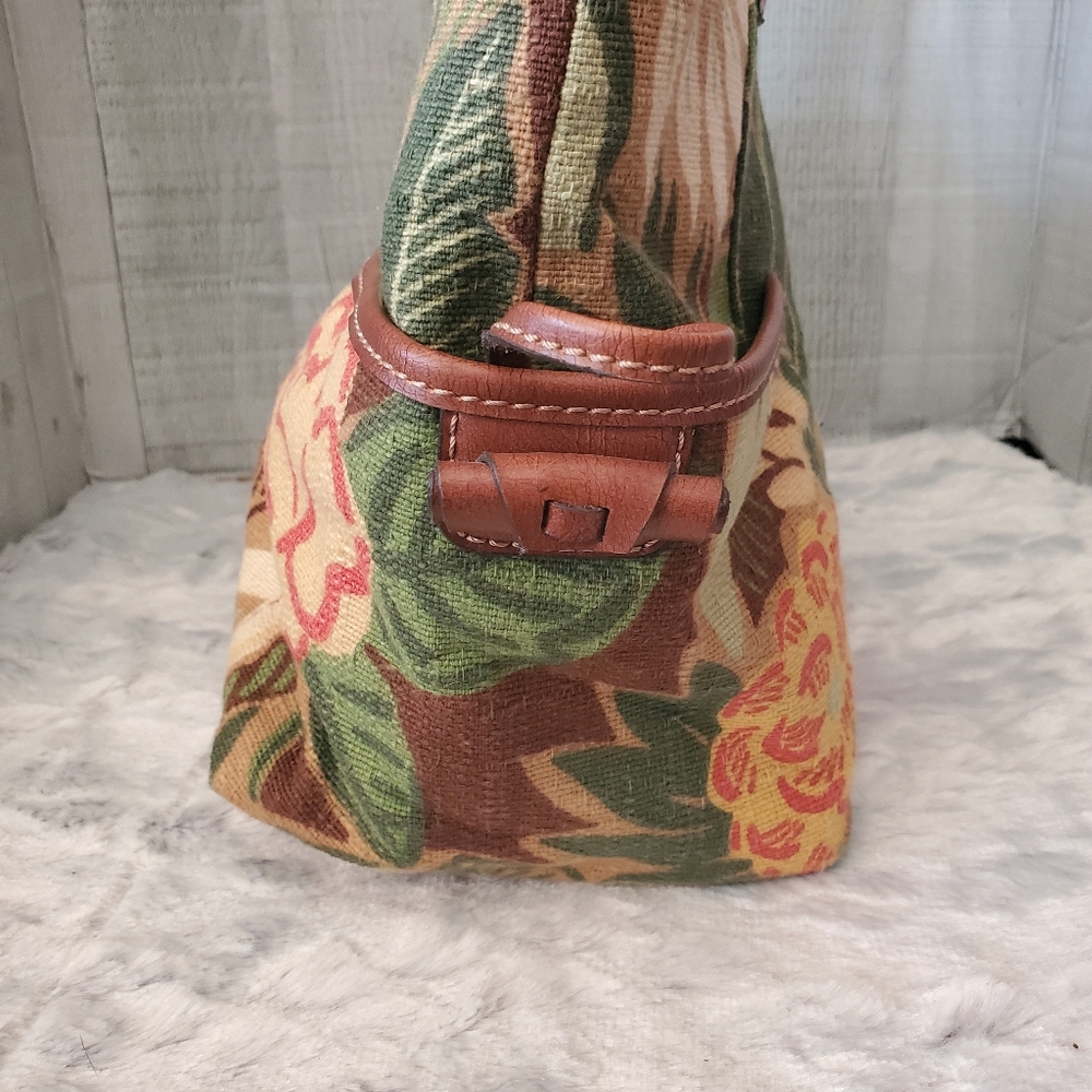 Fossil Canvas And Leather Tropical Handbag - image 4